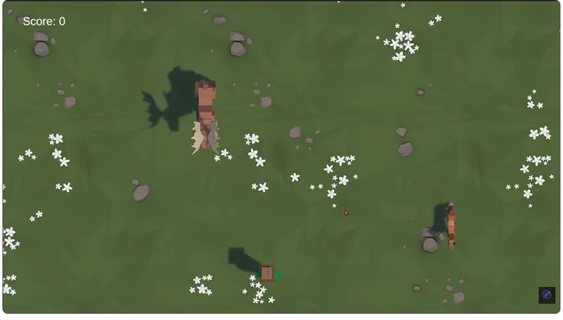 Prototype Unity : jeu vu du dessus avec un dragon