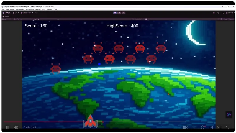 Prototype Unity : jeu de tir façon Space Invaders